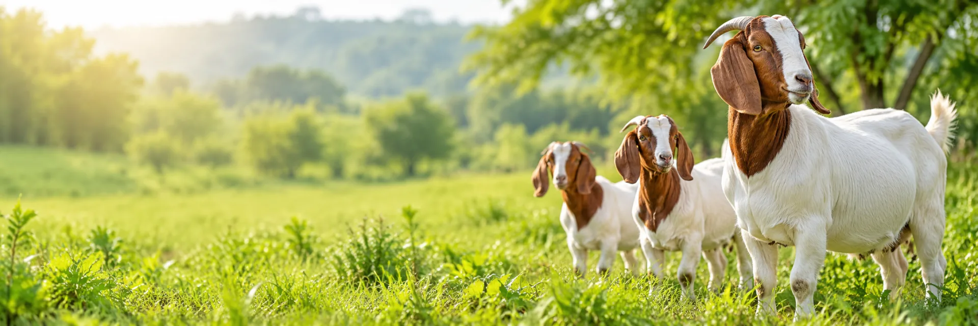 Goats in a farm landscape